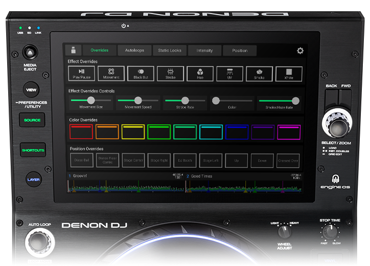 Denon DJ SC6000 display Engine Lighting