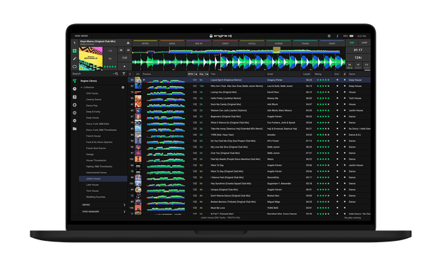 Laptop with Engine DJ open